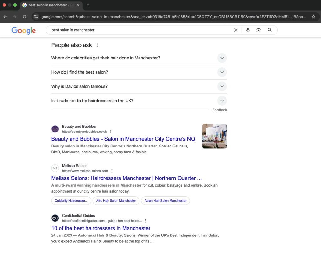 seo service best salons in Manchester
